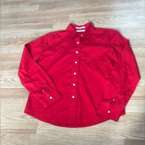 Tommy Hilfiger Red Cotton Button Down‎ Long Sleeve Shirt